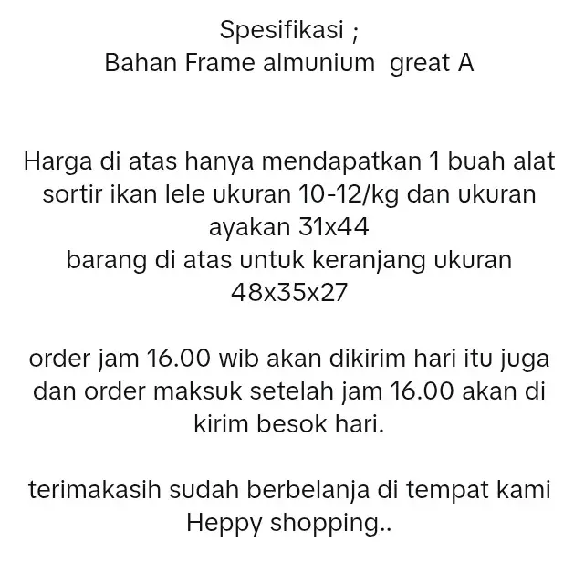 Alat sortir ikan lele 1kg isi 10-12. sistem terbaru 1