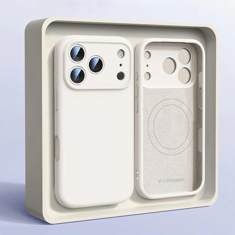 Ốp điện thoại silicone lỏng nguyên bản từ tính cho iPhone 17, 16, 15, 14, 13 Pro Max, 17 Pro, Air, hỗ trợ MagSafe, ốp mềm không dây