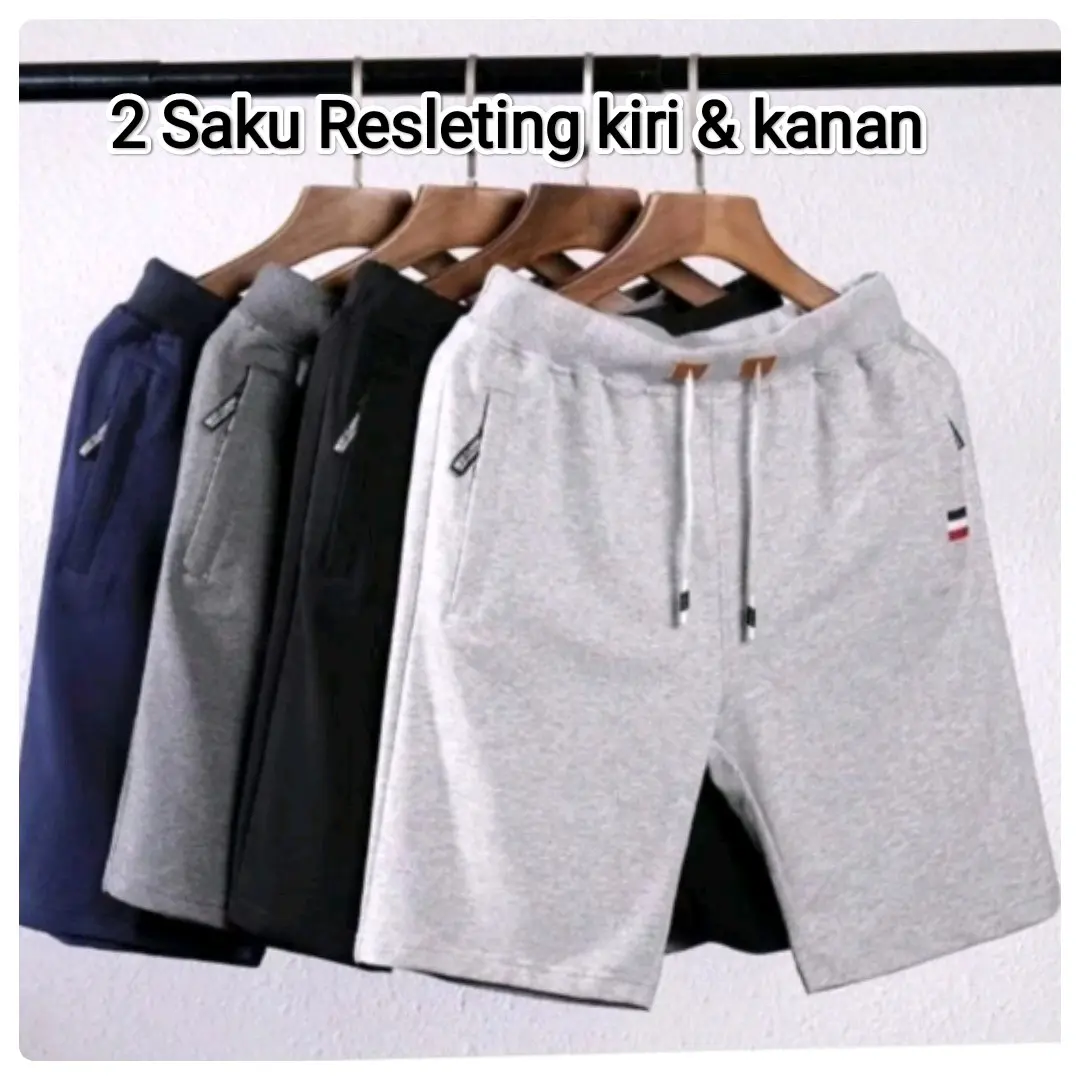 Baby terry 40 ribu dapat 2 Celana pendek sport Zipper Fleece  Katun premium Dewasa