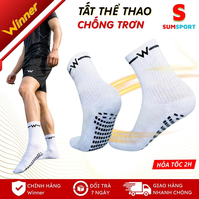 Tất đá bóng chống trơn chính hãng Winner - SUMSPORT dệt kim thoáng khí thể thao bóng đá, cầu lông, chạy bộ, pickleball