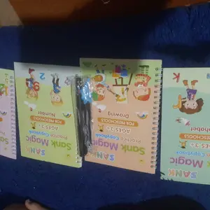 JAKMART 1 SET 4 Buku FREE Pulpen Sank Magic Practice Book Buku Belajar Menulis Huruf Dan Angka FREE Bolpen Dan Refil Panduan Buku Anak