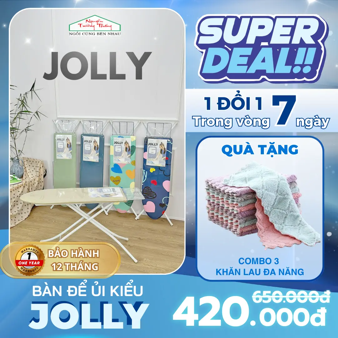 Bàn để ủi cầu là kệ ủi quần áo JOLLY 30x97 kiểu đứng cao cấp có thể điều chỉnh chiều cao - Nguyễn Trường Thắng ghế  ủi