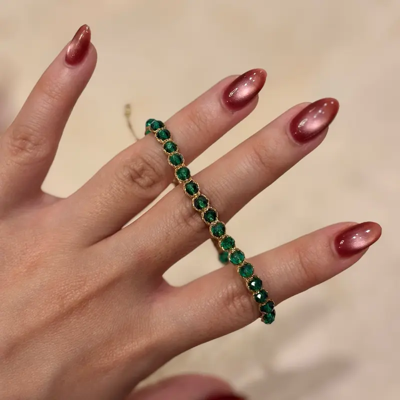 Emerald - Crystal Macrame Bracelet || Zoe Lux 1