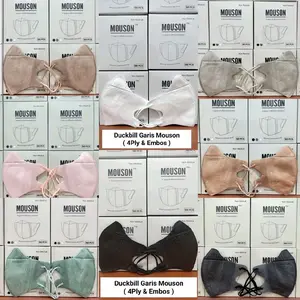 MASKER DUCKBILL MOUSON GARIS PREMIUM EMBOS HITAM PUTIH