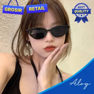 PL-H036 Kacamata Cateye Lensa Hitam Anti Uv Sunglasses Mata Kucing Aksesoris Fashion Eyewear