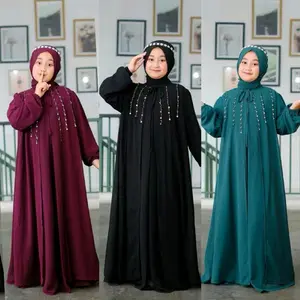 Letishia kids gamis anak set pasmina usia 3-14 tahun / gamis anak cantik kekinian