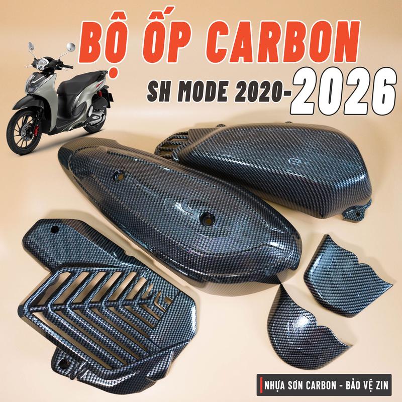 SH Mode 2020-2026 Bộ Ốp Carbon cho xe SH MODE 125 Ốp lọc gió Che pô két tản nhiệt mỏ dè Ốp lên zin GIÁ 1 MÓN Phụ Kiện Phụ Tùng xemay