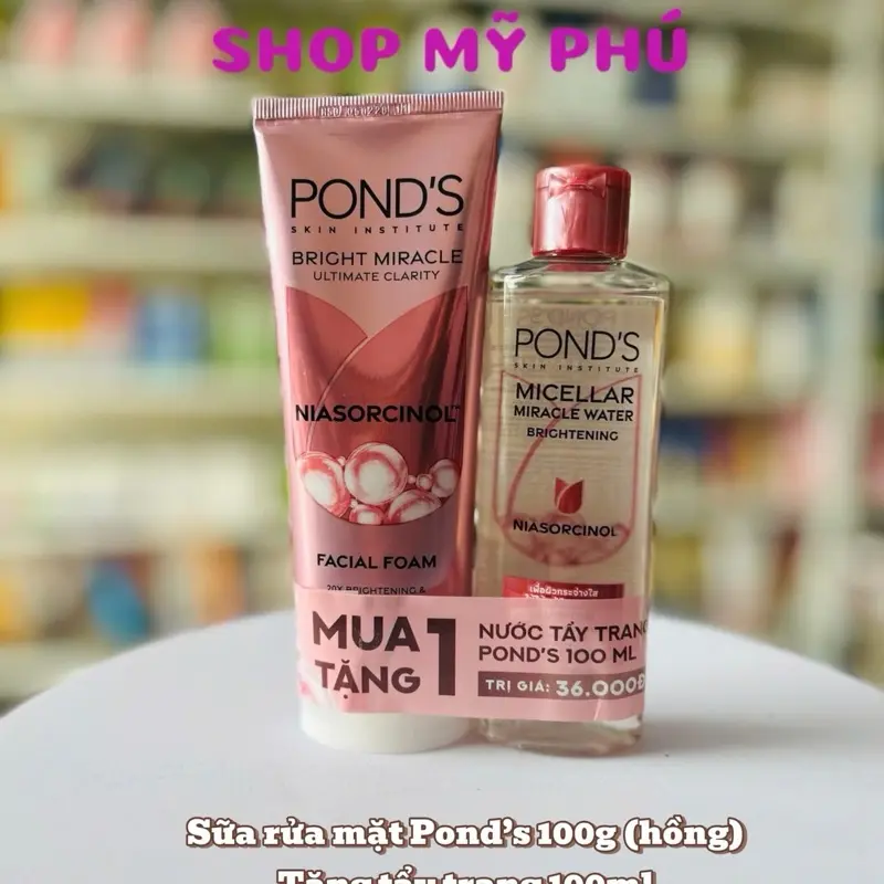 Sữa rửa mặt POND'S chai 100ml( tặng 1 nước tẩy trang 100ml hoặc 3 tuýp Pond’s 4