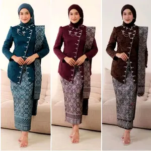 Set Kebaya Modern Janggan Series Wisuda Lamaran Full Payet Tunangan Kondangan Terbaru Bahan Brokat Premium Payet Mutiara dan Batu Jepang Resleting Belakang