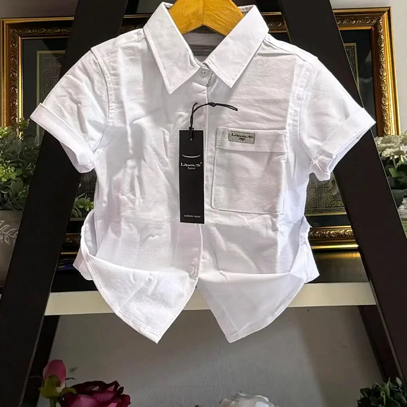 Kemeja anak lengan pendek polos Katun cigaret Kemeja lemon COD Baju Fashion Motif 0