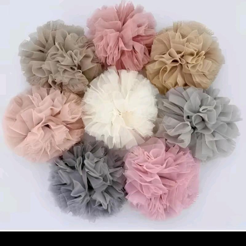 Ikat Rambut Cepol Scrunchie Tile Jumbo Standar Ringan - Model Terbaru Karet Random kream tulle ikat rambut & scrunchie 6