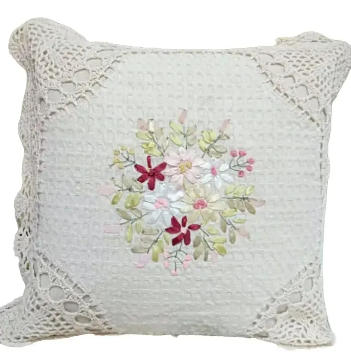 Set Sarung Bantal Sofa Rajut Ukuran 40x40cm dan 45x45cm - 5 Motif Bunga - Kursi