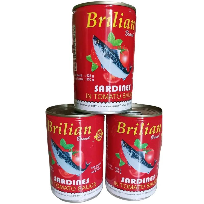 Brilian sardenis praktis siap masak ikan sarden saus tomat dalam kaleng 425gr (kaleng besar) Exp date 3 tahun 3