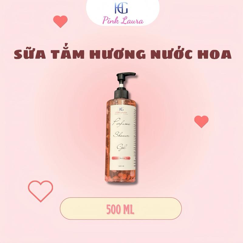 Mua 1 tặng 1 Sữa tắm hương nước hoa Pink Laura 500ml Hỗ trợ làm sáng sạch da mềm mịn và tạo hương thơm cho body