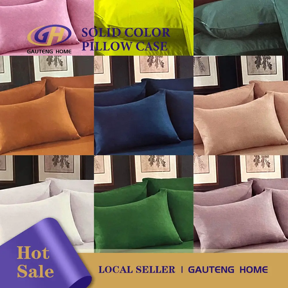 【Local Seller】 Solid Color pillow case - Random Color - A Pair Of Pillow Cases 74*48cm / ( 2 Pieces )
