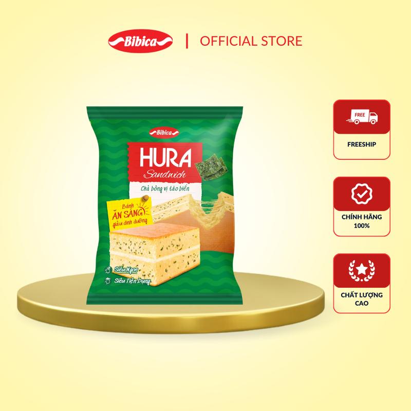 Combo Bánh Hura Sandwich Chà Bông Xốt Vị BBQ / Tảo Biển Bibica 40g - Bánh ăn sáng dinh dưỡng siêu ngon & tiện lợi