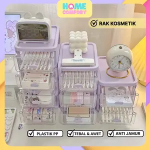 Home Comfort | Rak Kosmetik & Skincare | Laci Susun Plastik Organizer Meja | Tempat Make Up Serbaguna