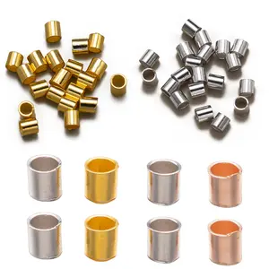 20Pcs 1.5/2mm 925 Sterling Silver Round Tube Crimp End Bead Spacer Beads For DIY Necklace Jewelry Making Findings Supplies