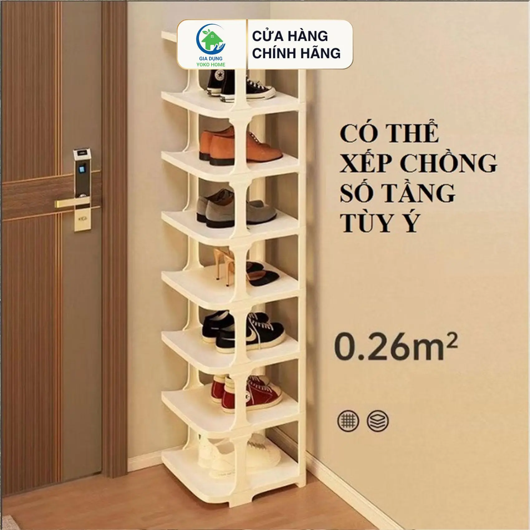 kệ để giày, Giá để giày 5 tầng kiểu mới đa năng thông minh chất liệu nhựa cao cấp