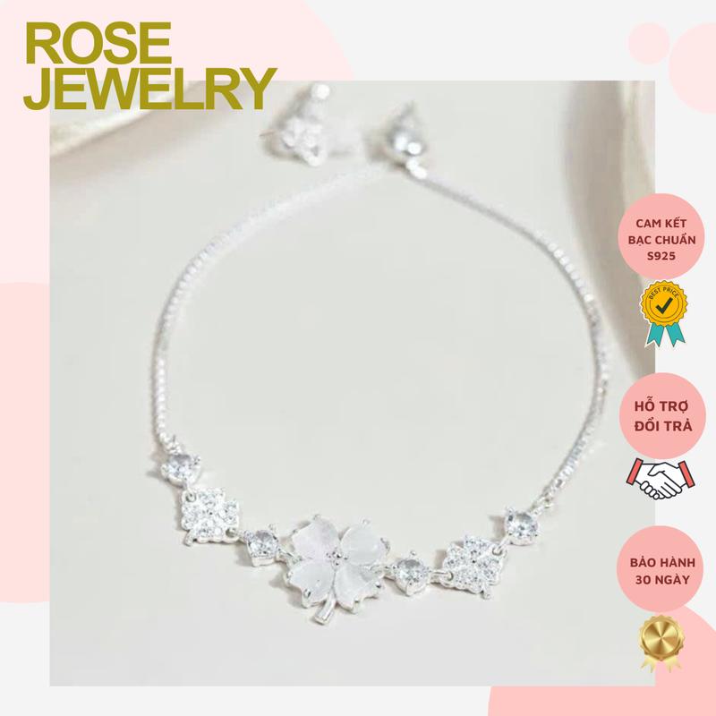 Lắc Tay Bạc Nữ Rosé TẶNG HỘP Dây Rút Cỏ 4 Lá Đính Đá Mắt Mèo Vòng Tay Cỏ Bốn Lá Dây Rút Dành Cho Nữ Với Hoa Mắt Mèo Cỏ Bốn Lá Phụ Kiện Vòng Tay Nữ Vòng Cổ Thép Titan Cỏ Bốn Lá 4 Lá Món Quà Hoàn Hảo Thích Hợp Để Đeo Hàng Ngày