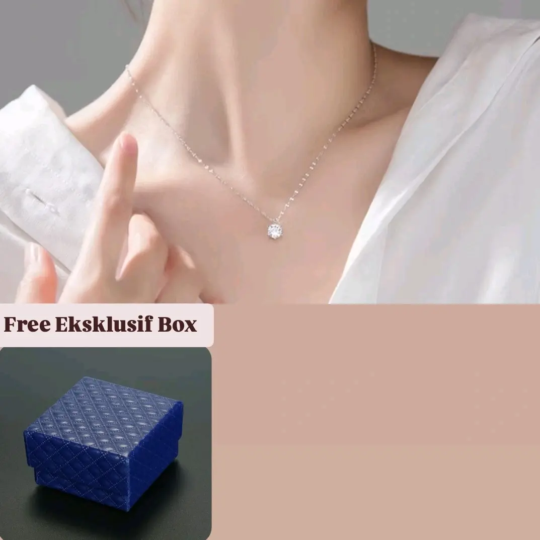 Kalung rantai dari Forever Z Jewellery ,Bahan titanium yang elegant dan liontin permata Zirconia menambah kesan mewah dan bersinar . Free Eksklusif Box