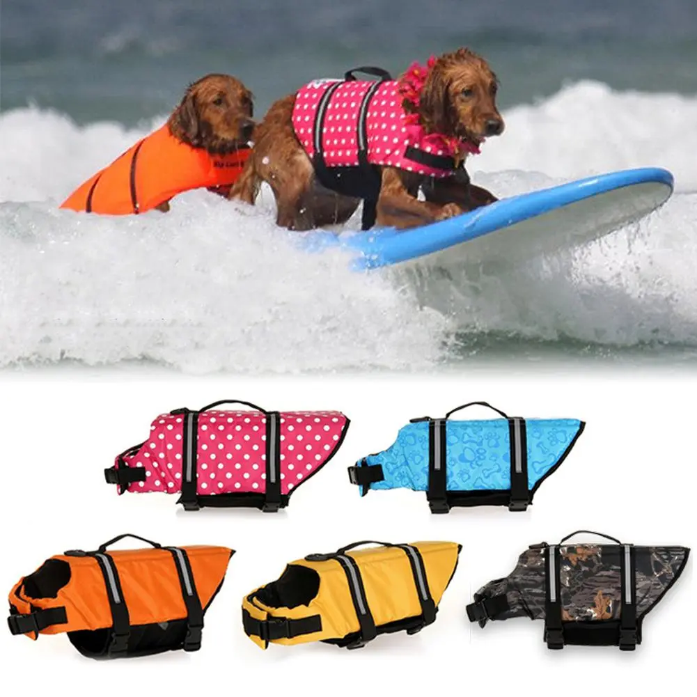 Dog Life Jacket Vests Outdoor Pet Dog Cloth Float Puppy Rescue Swimming Wear Safety Clothes Vest Life Vest For Dogs