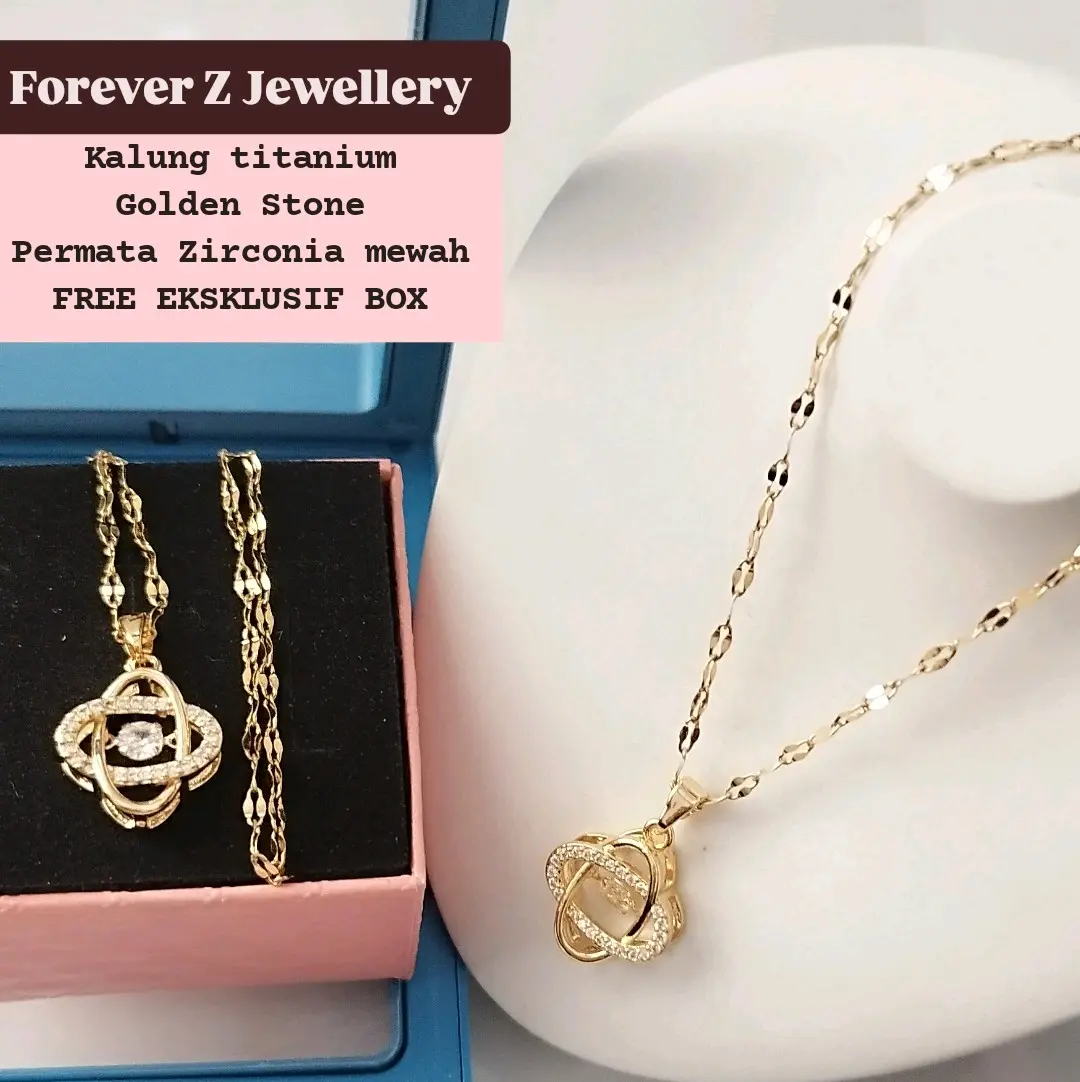 Kalung dancing stone mewah, Free Eksklusif Box