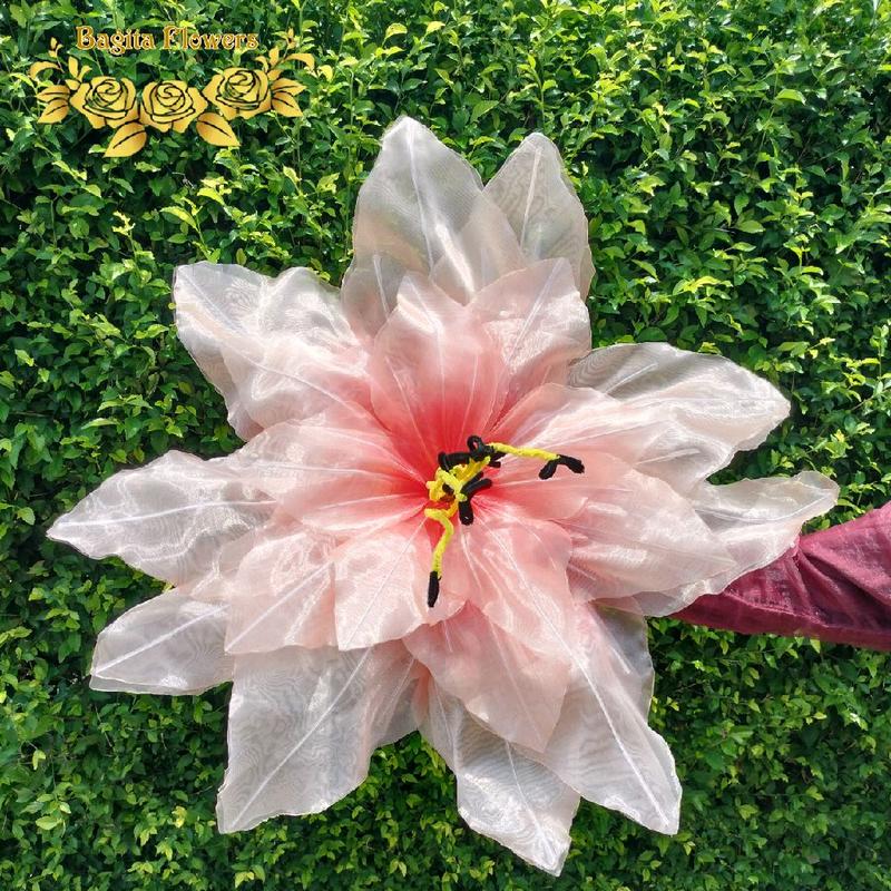 Bunga Peony Giant Flower Bunga Hiasan Kain Organdi Model Bunga Peony Dekorasi Pelaminan 2