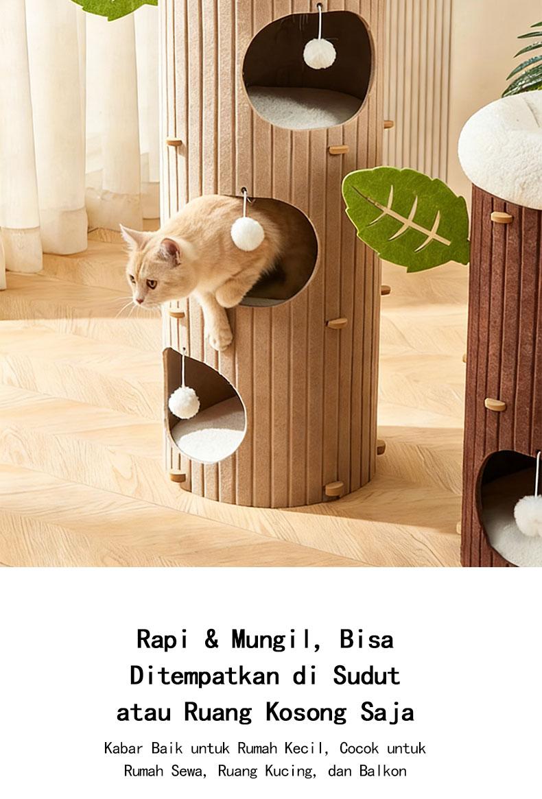 【SA FurBuddy】Kombinasi pohon kucing dan tempat tidur kucing (alas tidak termasuk), lubang pohon kucing berlapis-lapis, juga dapat digunakan sebagai tiang garukan, cocok untuk rumah tangga dengan banyak kucing.