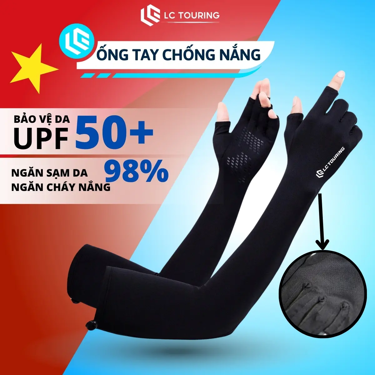 Ống tay Bao Tay chống nắng đa năng  Chống Trơn Sport LC TOURING STYLE - CƯỜNG KYT SHOP