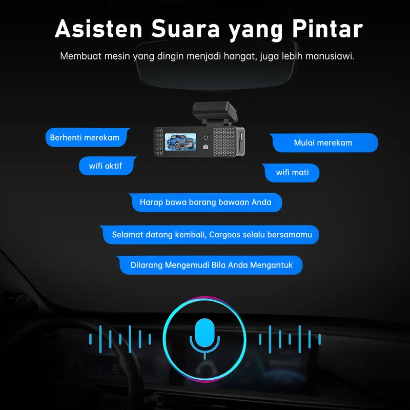 【SPECIAL】Cargoos O1 Car Dashcam 2K 1440p GPS Wifi G-sensor Night Vision Aplikasi Kamera Mobil Kendaraan 6