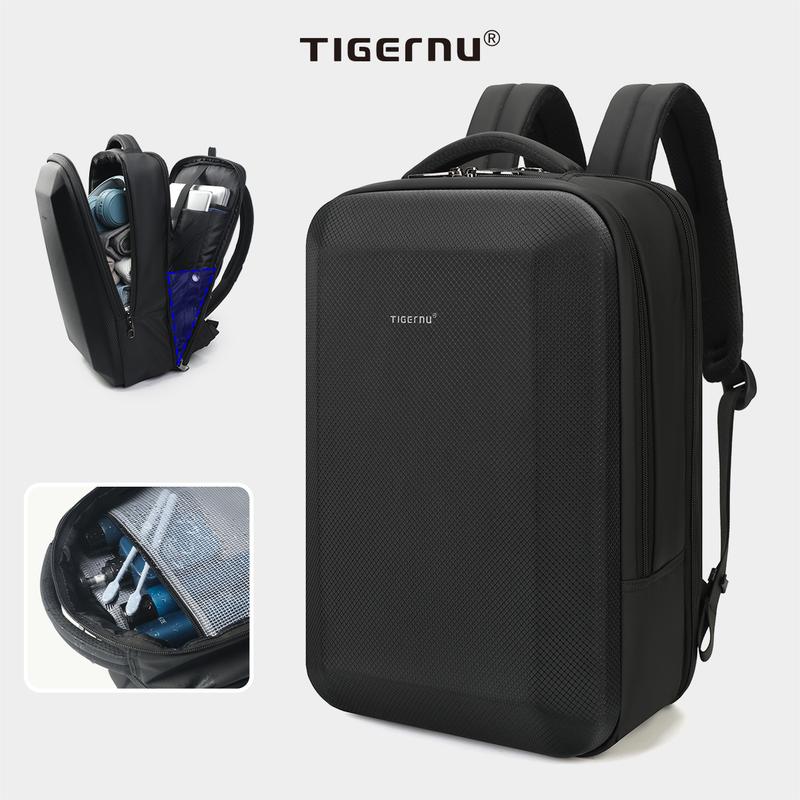 Ba lô nam doanh nhân, Tigernu, 15,6 inch, Có Thể Mở Rộng, Chống thấm nước, Túi đựng máy tính xách tay, Thiết kế vỏ cứng, Chống trộm, Thích hợp cho thanh thiếu niên, T B9152