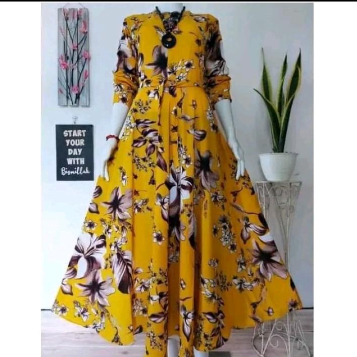 Gamis monalisa terbaru terlaris Bahanya adem Muslim Wanita Motif 3
