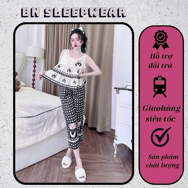  Đồ Bộ Lửng 9 Tấc Sát Nách Lụa Latin Hàng Thiết Kế 