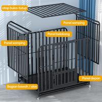 Gambar 【PAPAPET】Kandang Anjing Dog Cages Kucing Kandang Anjing Besar Kandang Premium Hollow Export Quality - 95×65×85 CM 【top】 dari PaPaPet.id Kab. Tangerang 3 Tokopedia