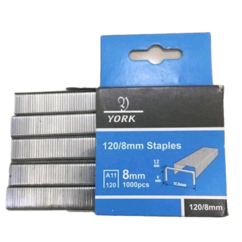 anak hekter staples reffil hekter tembak 8mm merk YORK 1000pcs 1