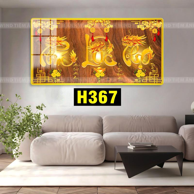  Tranh đơn nguyên tấm   Mẫu tranh Phúc Lộc Thọ.  tranh Như Ý  tranh chữ thư pháp  ..  treo tường khổ lớn _ Khung tráng gương viền vàng cao cấp 