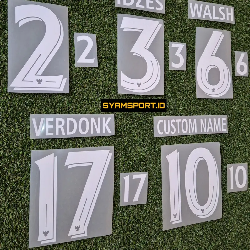 Nameset Timnas Indonesia 2025 Bebas Custom Ada Logo GARUDA | Nama dan Nomor punggung Jersey Timnas Bahan PU Mengkilap dan Kuat 3