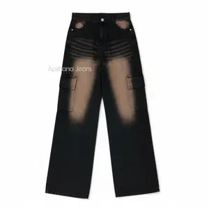 [UNISEX]CARGO BAGGY JEANS HIGHWAIST LOOSE UNISEX TERBARU VIRAL 2026 GOMBRONG ABIES CEWEK COWOK KEREN MODEL KOREAN STYLE