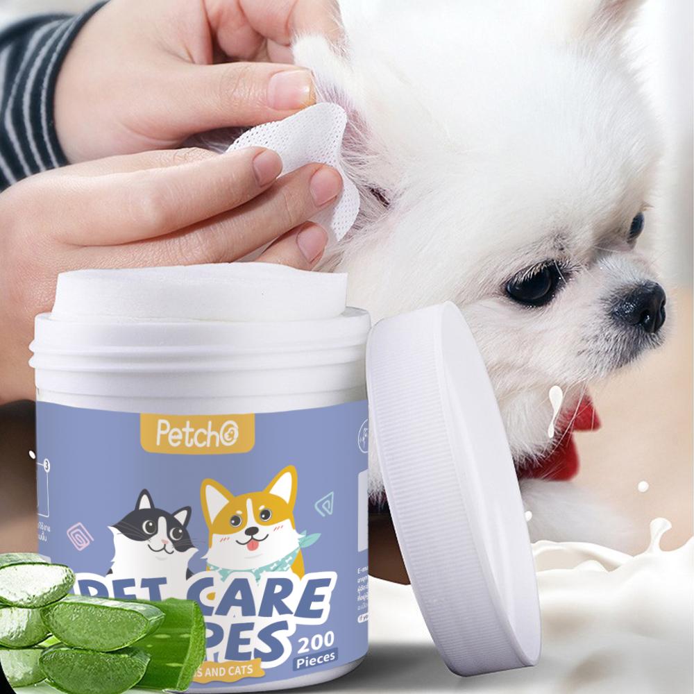 Petcho Tisu Pembersih Telinga Hewan Peliharaan Tisu Pembersih Mata Kucing Membersihkan Mata Dan Telinga Kucing Dan Anjing Membersihkan Kotoran Telinga Dengan Cepat 130/200 PCS Petcho Tisu Pembersih Telinga Hewan Peliharaan Tisu Pembersih Mata Kucing Membersihkan Mata Dan Telinga Kucing Dan Anjing Membersihkan Kotoran Telinga Dengan Cepat 130/200 PCS