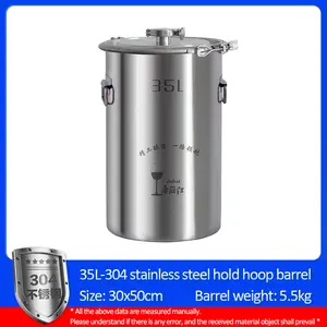 35L stainless steel fermentation barrel with faucet sealed storage barrel special for home brewing Food grade brewing equipment - 316 with tap