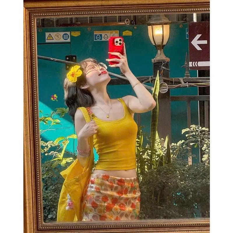 [Có Size] (Sẵn Hàng) ÁO HAI DÂY KÉP KÈM 3 CHARM HOA CÚC (Có thể gỡ và di chuyển hoa) Có Mút Chất Cotton mềm mịn form dẹp | BigBuy360 - bigbuy360.vn