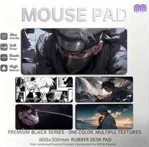 Mouse Pad Gaming XL Non-Slip Desk Mat Ink Wash Style Dark-Style High-Aesthetic Anime Extra Large Mousepad Soft And Thick Suitable Gaming And Office Use 800×300mm.03
