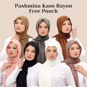 PASHMINA KAOS RAYON PREMIUM 180X75 STYLE KOREA