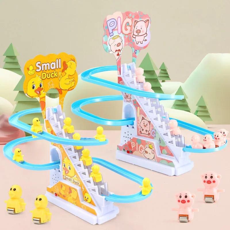 Product Introduction of (bonus batrai) Mainan Anak Seluncur Tangga Bebek Musikal Lampu Toys Set Hadiah Cowok Cewek Koleksi Hello Kitty Cars Lorries & Trains Belajar 5