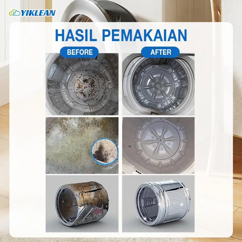 PAKET BUNDLING YIKLEAN Pembersih Tangki Mesin Cuci, Tablet pembersih lantai,Kitchen cleaner dan cloth remover ,1kali beli semua area Bersih-KINCLONG TANPA RIBET 6