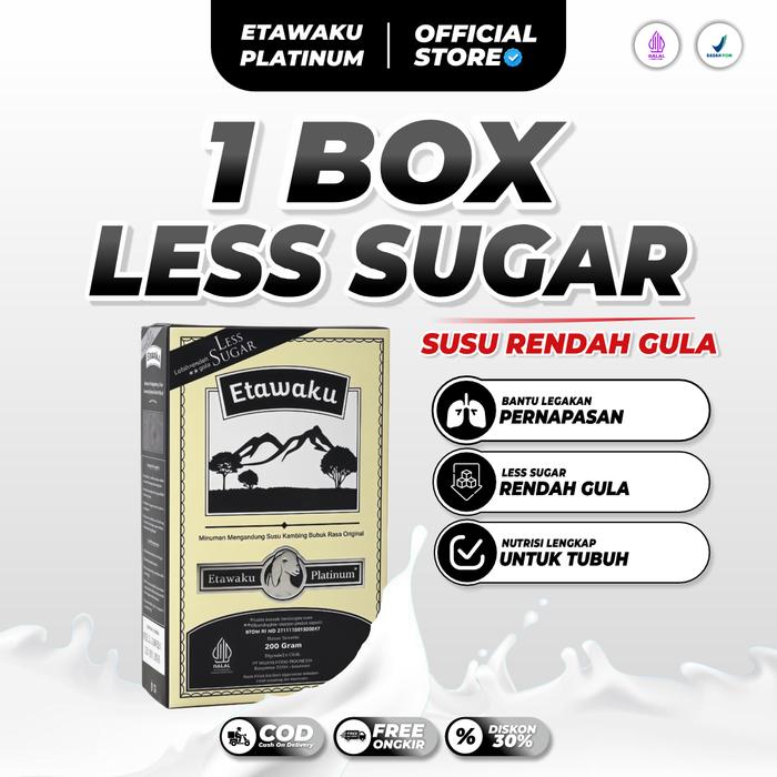 Gambar 1 BOX ETAWAKU LESS SUGAR I 200 GRAM ORIGINAL I AKUN RESMI ETAWAKU PLATINUM I Minuman Bubuk yang terbuat dari bahan alami dari Etawaku Platinum Kota Administrasi Jakarta Utara Tokopedia