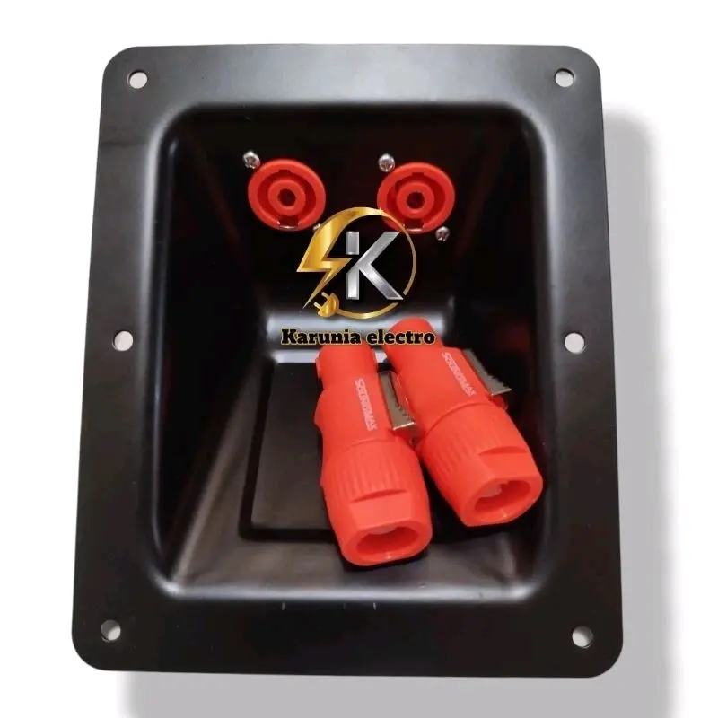terminal spikon komplit satu set sound max orens dan biru orens, spikon komplit soundmax
