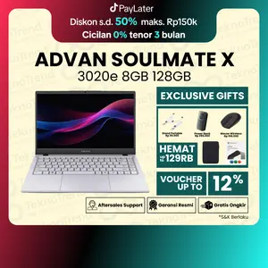 Laptop Advan Soulmate X 14” IPS FHD AMD 3020e 8GB/128GB Free Windows 11 Original Notebook Upgradeable