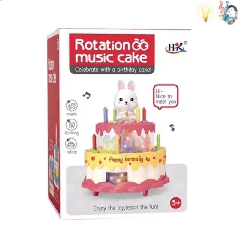 Mainan Anak Rabbit Rotation Musik Cake Kue Ulang tahun / Happy birthday Cake 1